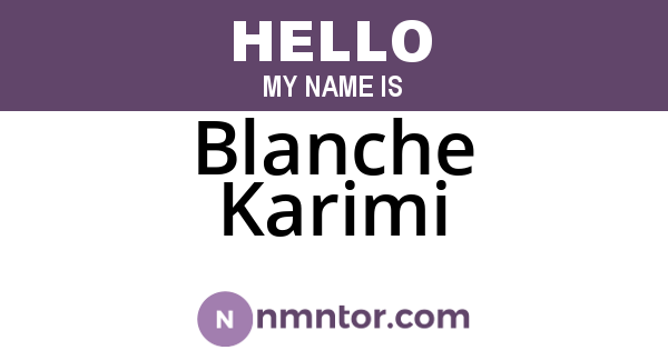 Blanche Karimi