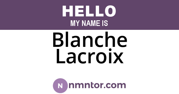 Blanche Lacroix