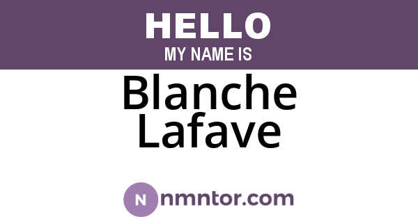 Blanche Lafave