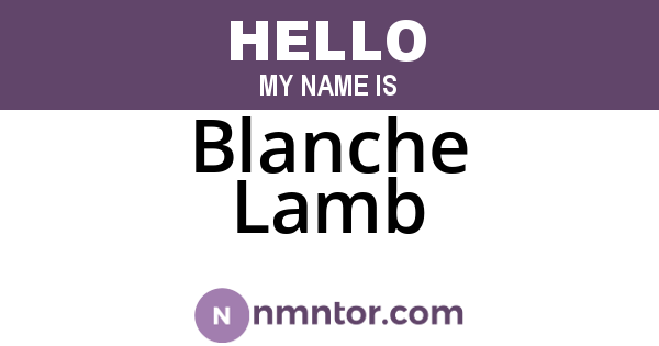 Blanche Lamb
