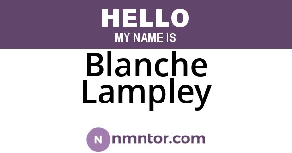 Blanche Lampley