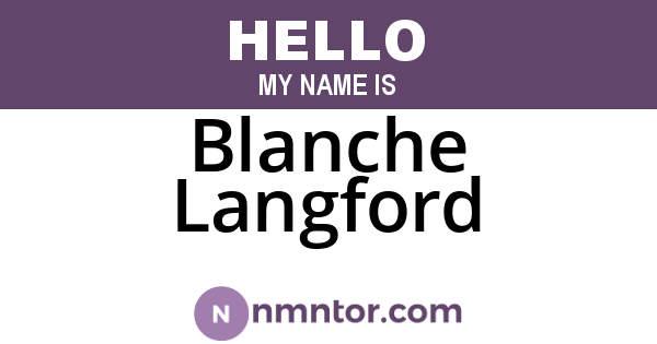 Blanche Langford