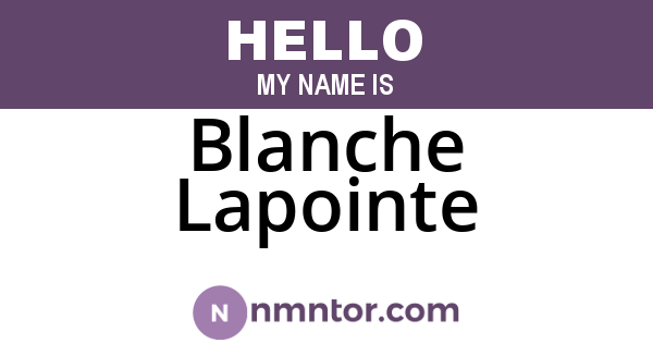 Blanche Lapointe