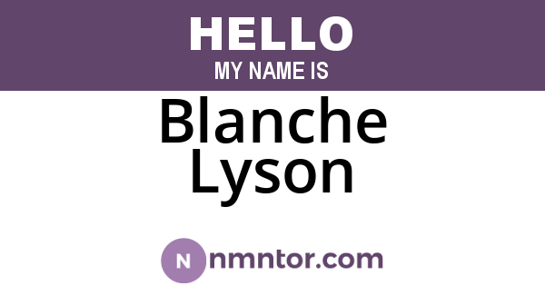 Blanche Lyson