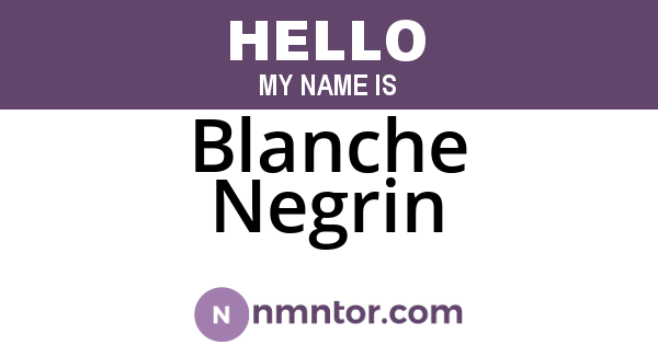 Blanche Negrin