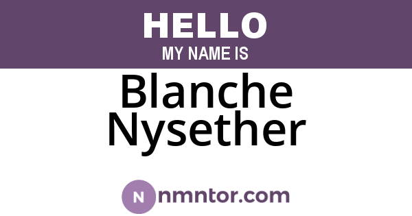 Blanche Nysether