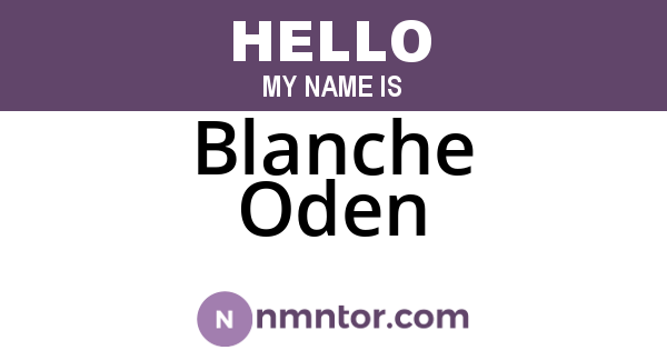 Blanche Oden