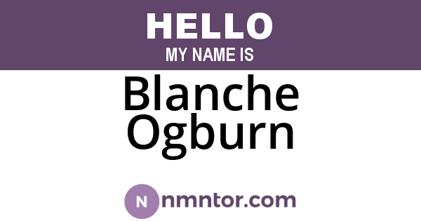 Blanche Ogburn