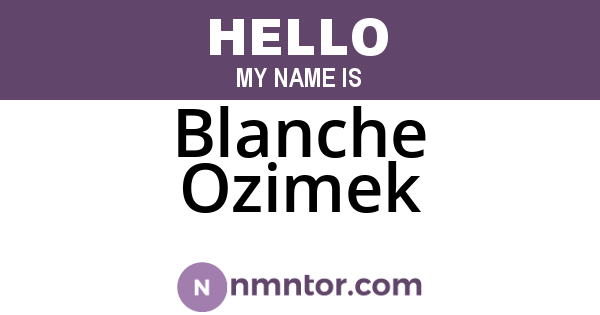 Blanche Ozimek
