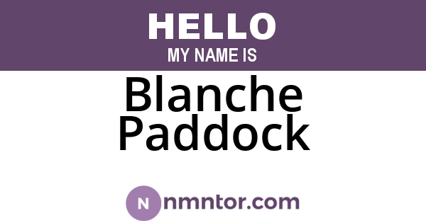 Blanche Paddock