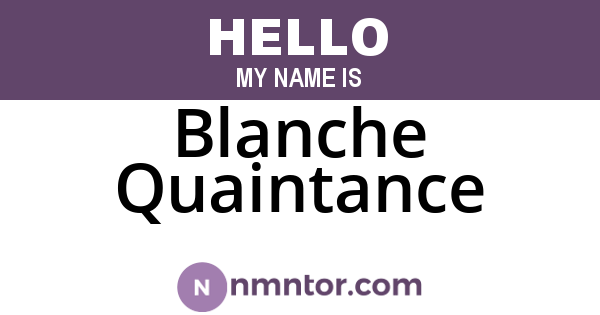 Blanche Quaintance