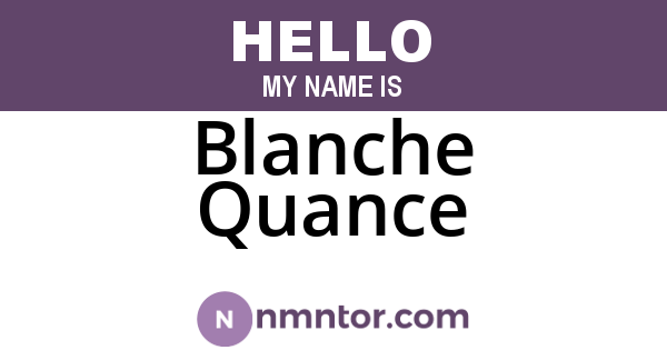 Blanche Quance