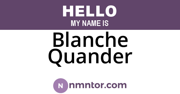 Blanche Quander
