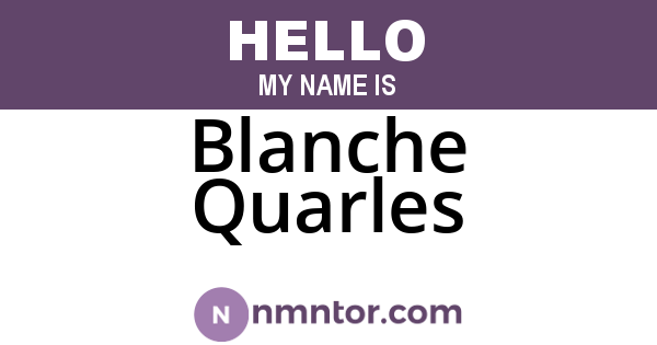 Blanche Quarles