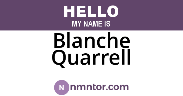 Blanche Quarrell