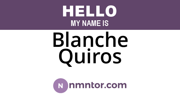 Blanche Quiros