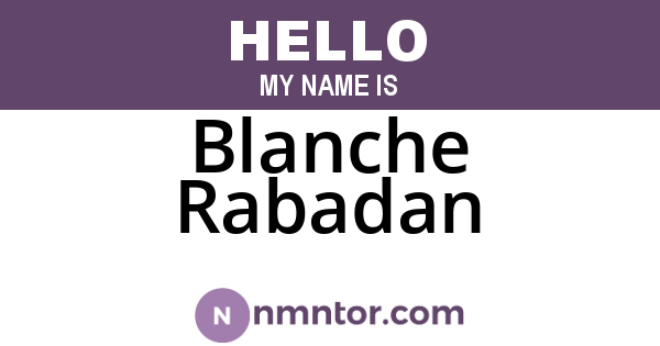 Blanche Rabadan
