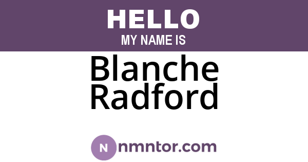 Blanche Radford