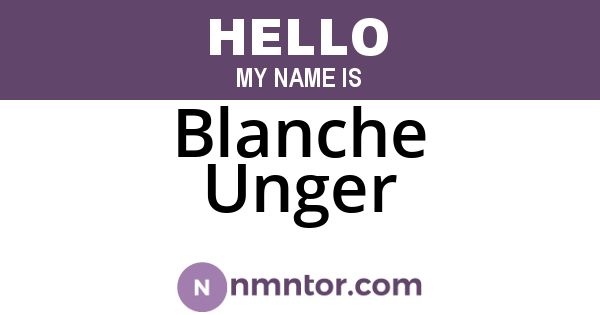 Blanche Unger