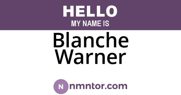 Blanche Warner