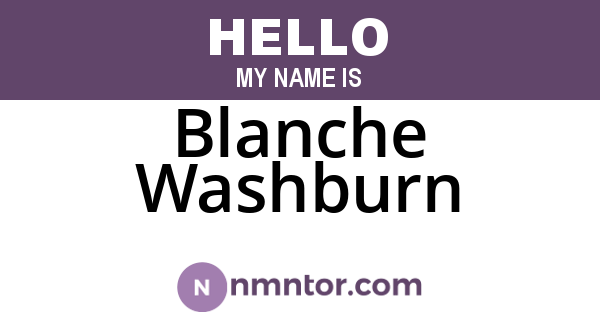 Blanche Washburn