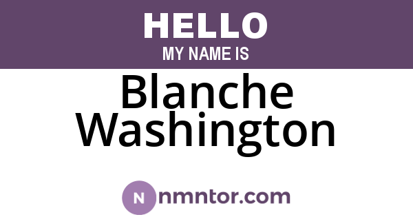 Blanche Washington