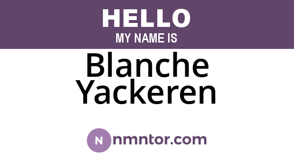 Blanche Yackeren