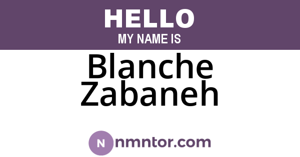 Blanche Zabaneh