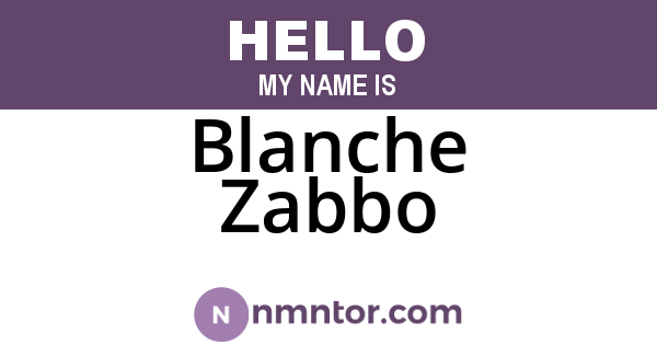 Blanche Zabbo