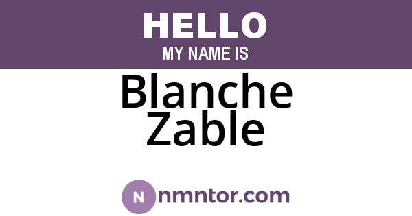 Blanche Zable