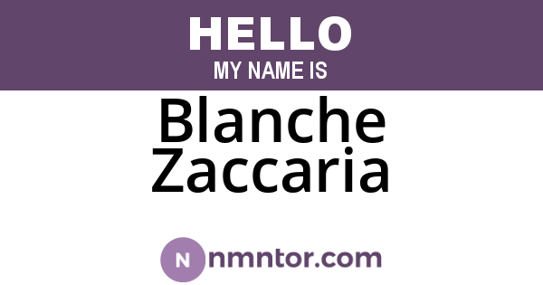 Blanche Zaccaria