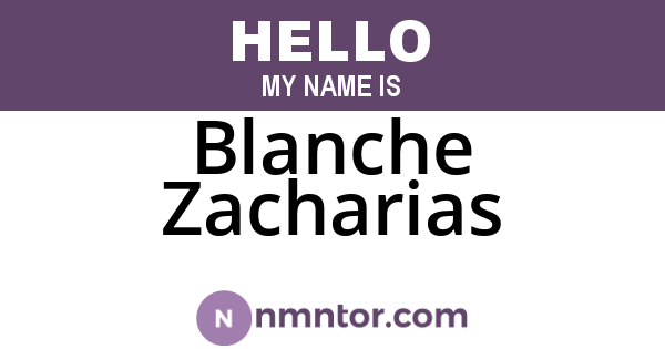 Blanche Zacharias