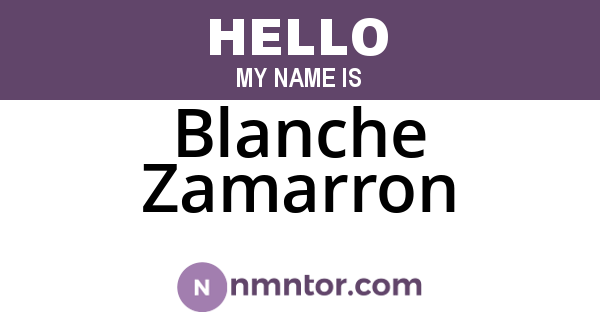 Blanche Zamarron