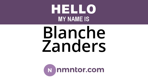 Blanche Zanders
