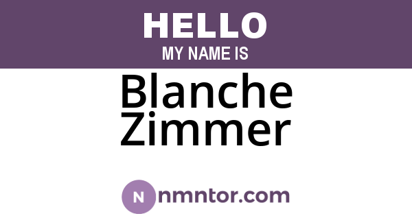 Blanche Zimmer