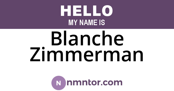 Blanche Zimmerman