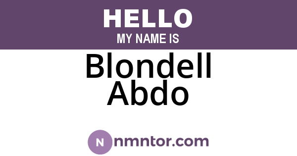 Blondell Abdo