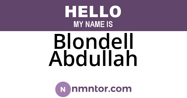 Blondell Abdullah