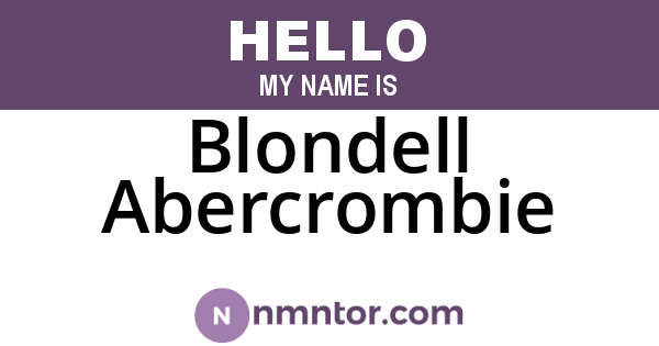 Blondell Abercrombie