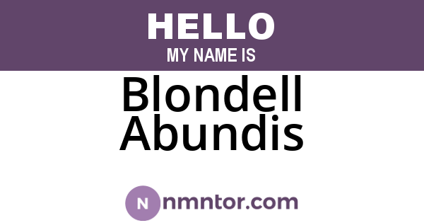 Blondell Abundis