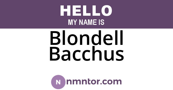 Blondell Bacchus