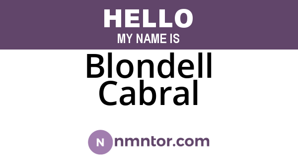 Blondell Cabral