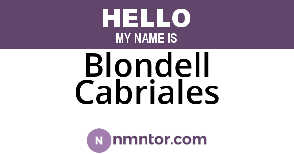 Blondell Cabriales