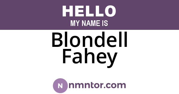 Blondell Fahey