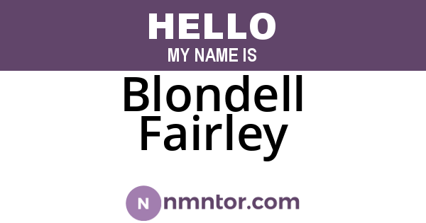 Blondell Fairley