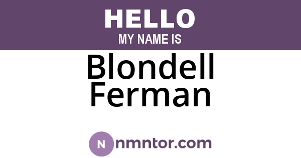 Blondell Ferman