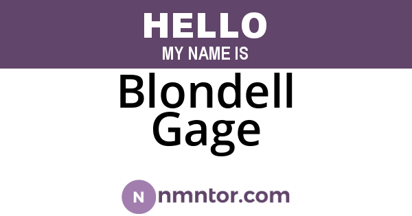 Blondell Gage