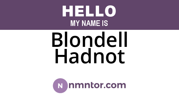 Blondell Hadnot