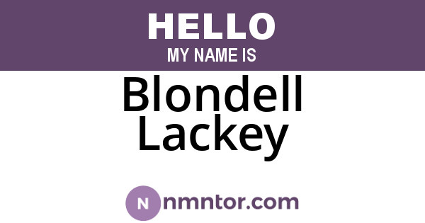 Blondell Lackey