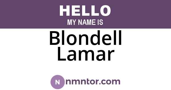 Blondell Lamar